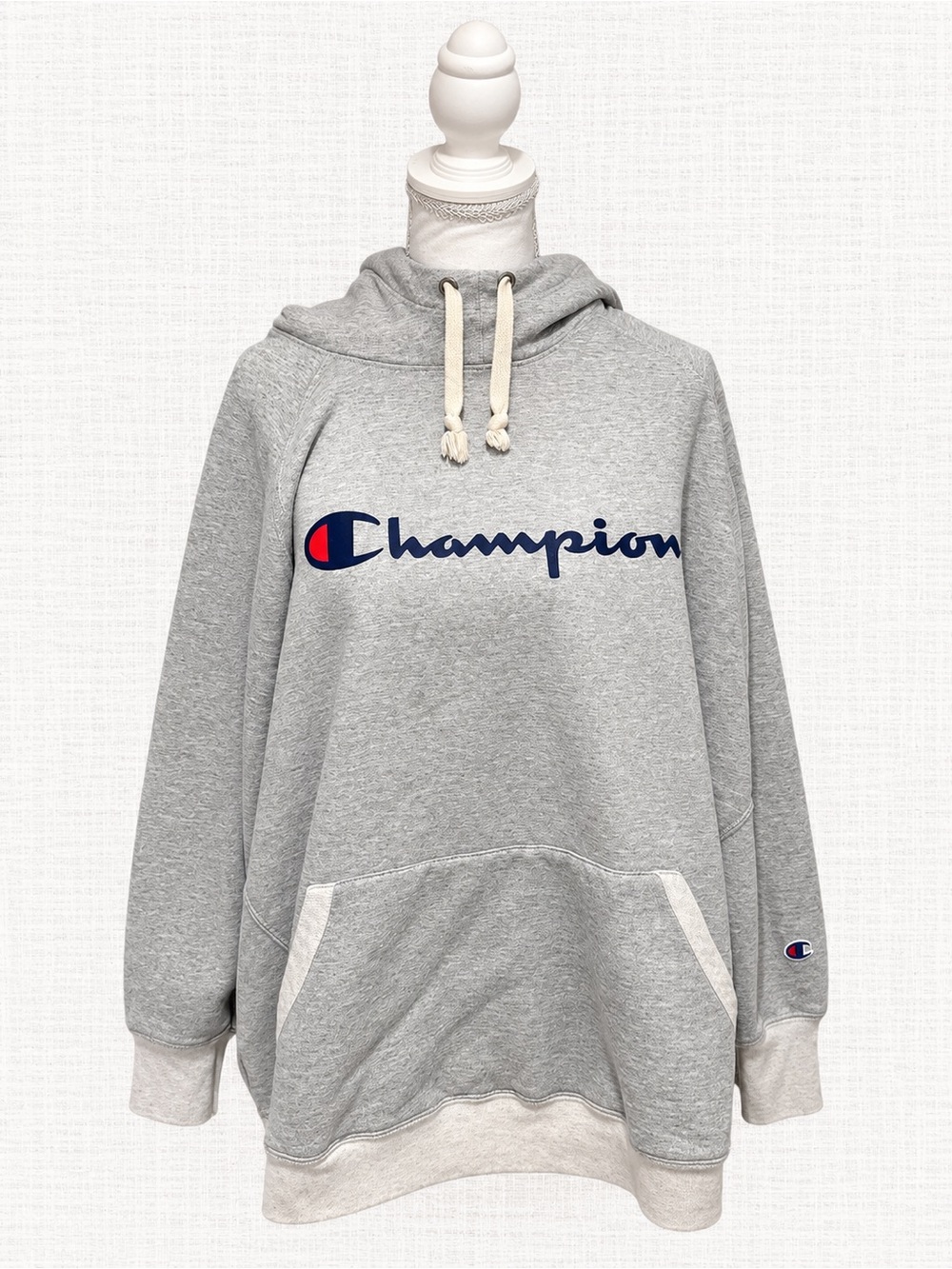 Champion Women’s 4X Grey Logo Pullover Hoodie Oversized Sweatshirt